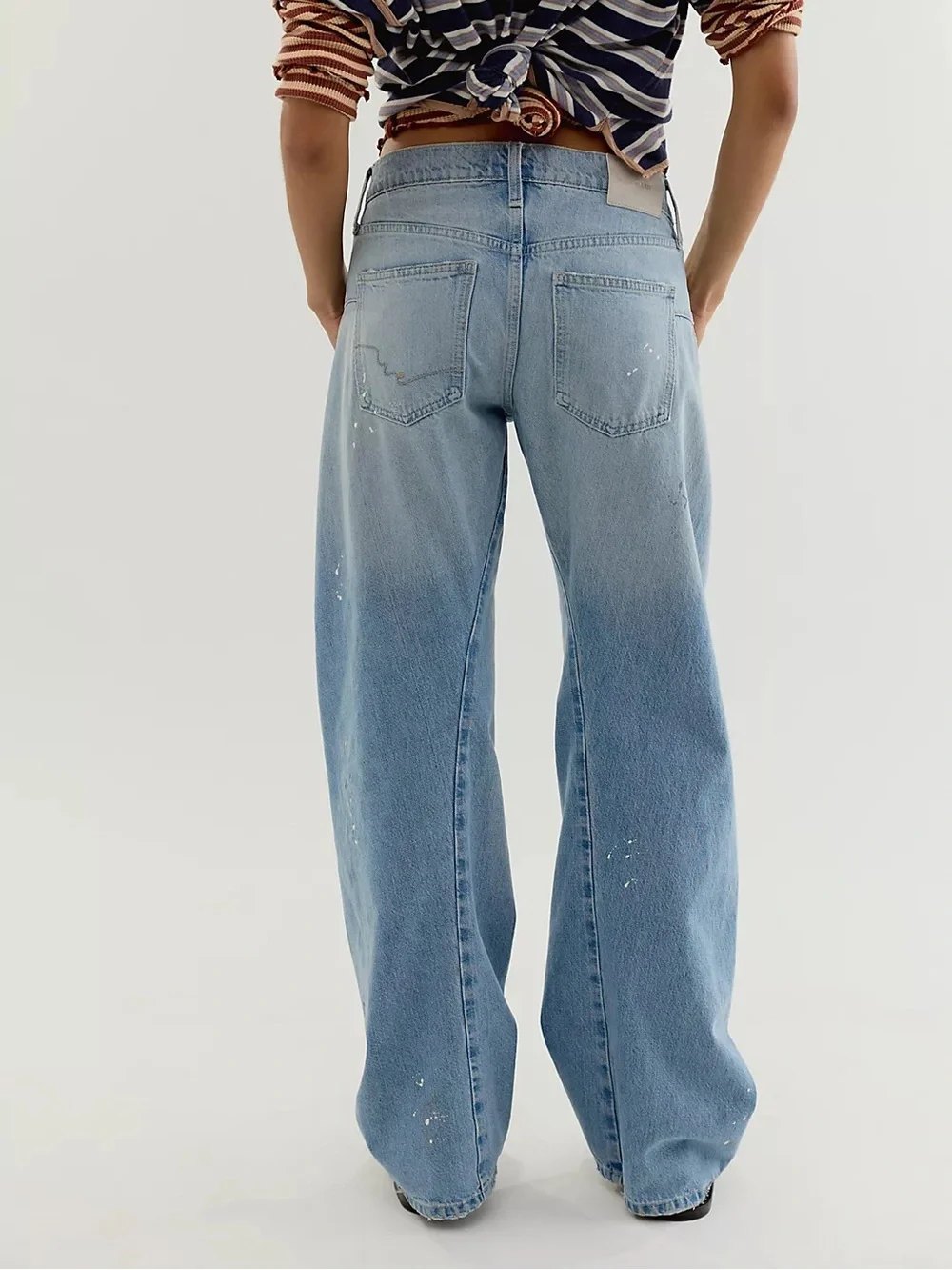 Free People We The Free Fable Low-Rise Twisted Bowed Jeans